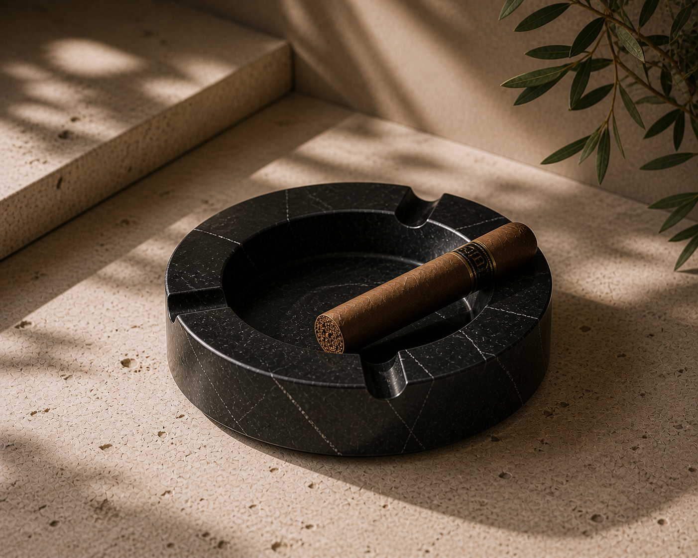 Axis Ashtray – Black Granite Cigar Ashtray